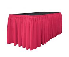 La Jupe de Table en Popeline en Lin avec 20Â l-Clips, Polyester, Fuchsia, 21Â cm x 29Â , Lot de 21