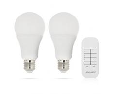 Smartwares SH4-99550 LED 2 Ampoules 7 Watts E27 et télécommande, 7 W, Blanc
