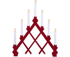 Star 155-45 Rut Chandelier LED 7 Lumières Bois Rouge 53 x 42 cm