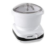 Cloer 7001 Robot de cuisine 6 l avec bol mélangeur, crochet pétrisseur, fouet et éplucheur 6 vitesses 650 W Blanc