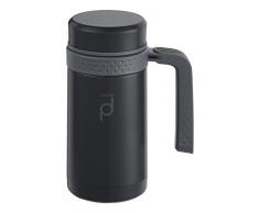 DrinkPod HBG450BK Mug isotherme, Acier Inoxydable, Noir Mat, 18,5 x 11 x 11 cm