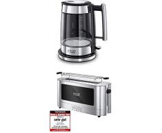 Russell Hobbs Set Petit Déjeuner Bouilloire et Grille Pain Toaster Baguette Elegance - 23830-70 et 23380-56