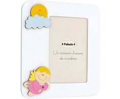 Fabula Cadre de Table laquÃ© avec Applications en Bois Naturel Â« Nice Angels Girl Â» pour Photo 10 x 15 cm Vertical, Multicolore, 10 x 15 cm