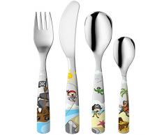 Gnali & Zani Lot de 4 couverts pour enfant en acier inoxydable Multicolore, Acier inoxydable, Bunt, Edelstahl, BIM 001/PIR