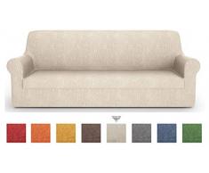 PETTI Artigiani Italiani - Housse Canapé, Housse de Canapé, Housse de Clic Clac, Housse de Canapé 2 Places, Ivoire, Tissu Jacquard, 100% Made in Italy