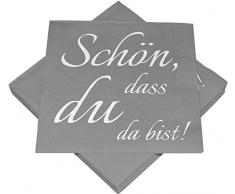 Heku 100 Serviettes de Table, Motif SchÃ¶n DASS du da Bist, 33 x 33 cm