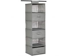 AmazonBasics Ãtagère de penderie à suspendre avec 3 tiroirs amovibles, 6 niveaux