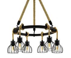 Eglo RAMPSIDE Suspension Acier Bois Noir Marron