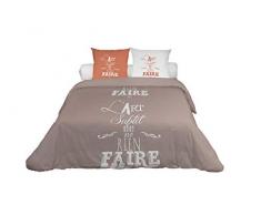 Soleil docre Subtil, Parure, Housse de Couette, Coton, Ecru, 220 x 240 cm