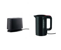 Bodum 10709-01-3 Bistro Grille-Pain Ãlectrique Plastique Noir 26,5 x 15,5 x 21,5 cm + Bouilloire Ã©lectrique 1,0 L noire
