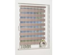 K de Home 853021â1 Wohn-Guide Klemmfix Store Double Rota sans perçage Design Rayures, Plastique, Taupe, 150 x 40 x 5 cm