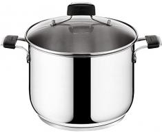 Lagostina 12895020520Â TEMPRA Marmite avec Couvercle, Acier, Acciaio e Nero, 18 cm Durchmesser