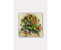 Bonamaison Horloge Murale en MDF, Multicolore, 30 x 30 cm