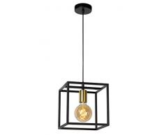 Lucide 00424/01/30 Suspension, MÃ©tal, E27, 40 W, Noir, Or Mat