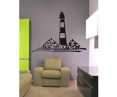 TATOUTEX Stickers Phare et Maisons Bretonne - Jaune, L 130cm x H 97cm