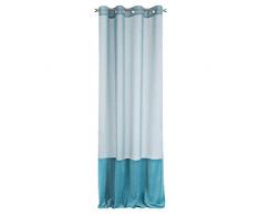 Eurofirany Rideau en Velours Lisse avec 8 Åillets Turquoise 135 x 250 cm