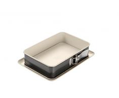 Dr.Oetker 4860 charniÃ¨re 28 cm, gÃ¢teau Rectangle, Cake, Moule en cÃ©ramique, Acier Inoxydable 18/8, Creme/Anthrazit, 28 x 18,5 x 6,7 cm