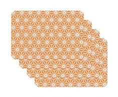 Venilia Set de table OSAKA ORANGE, 45 x 30 cm, 4 pcs, antidÃ©rapant rÃ©siste Ã la chaleur et fait, PolypropylÃ¨ne, 59061