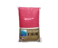 Nuit des Vosges Cotoval Drap Housse Coton Framboise 120 x 190 cm