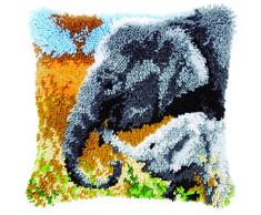 Kit coussin au point nouÃ© ÃlÃ©phant avec bÃ©bÃ©