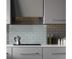 Relaxdays 10029439_1192 crédence de Cuisine, Verre de sécurité, Protection Contre éclaboussures, 70x60 cm, Montage Mural, Transparent