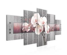 Tableau decoration murale Fleurs dorchidÃ©e 200 x 100 cm - XXL Impression sur Toile Salon Appartment 5 Parties - prÃªt Ã accrocher - 204651c