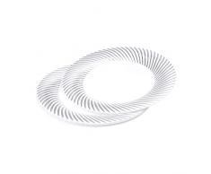 Viphome 6ASJ055AG Lot de 6 Assiettes Blanc/Argent 23 cm