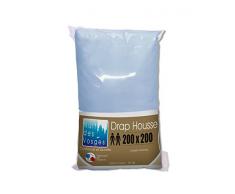 Nuit des Vosges 2096897 Cotoval Drap Housse Uni Coton Ciel 200 x 200 cm
