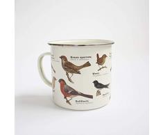 Gift Republic Ecologie Tasse émaillée Motif Oiseaux Sauvages