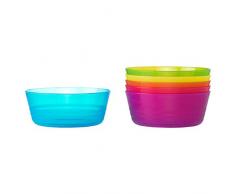 Ikea 7661459871745 Lot de 6 Bols, Plastique, Multicolore, 12 x 12 x 9 cm