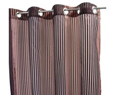 HomeMaison Voilage à Rayures Verticales, Coton, Prune, 250x140 cm
