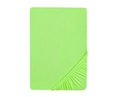 Biberna 77155/477/040 Drap Housse en Jersey Stretch pour un Lit Simple Vert Clair 90 x 190 cm Ã 100 x 200 cm