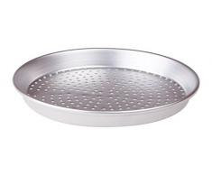 Pentole Agnelli Moule à Tarte Rond en Alliage 3003 percé pour pâtisserie et Pizza, Aluminium 26 x 26 x 3 cm