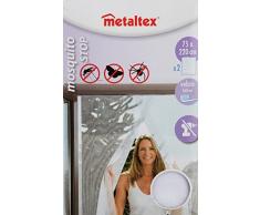 Metaltex 297710 Moustiquaire Porte 2 PiÃ¨ces 75 x 220 cm Blanc