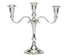 silberkanne Chandelier en Argent avec 3 lumières 21,5 cm, plaqué Argent et Poli de qualité supérieure.