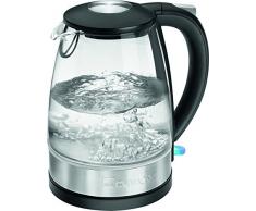 Clatronic Wks 3680Â G en verre Bouilloire en acier inoxydable 1,7Â l, 360Â Â°, Ã©lÃ©ment de chauffage cachÃ© en acier inoxydable