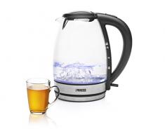 Bouilloire en verre sans fil 1,7 litres - filtre et indicateur de niveau - verre Schott Duran - rÃ©sistance cachÃ©e - rÃ©troÃ©clairÃ©e - sans BPA