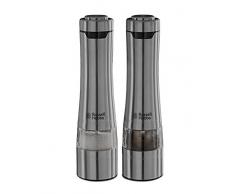 Russell Hobbs 23460-56 Set Moulins Sel et Poivre Electrique, Moulin Réglable - Acier Brossé