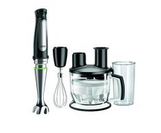 Braun Mixeur plongeant (1000 W avec technologie ActiveBlade) Noir/acier inoxydable 3 accessoires inclus Noir