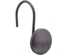 AmazonBasics Crochets pour rideau de douche Cercle translucide, Bronze huilé