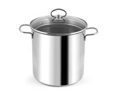 Home Cuiseur à Asperges avec Couvercle et Passoire, Acier INOX, 8 litres, Acier