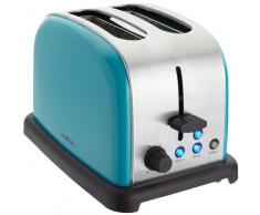 Klarstein Toaster rétro - Grille pain multifonction - puissant et résistant inox (1000W, 2 fentes) - Style rétro sixties turquoise