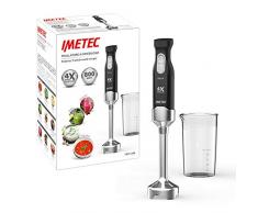 Imetec Hb5 1500 Mixeur plongeant, lames en acier inoxydable, pied extra large, 2 vitesses, pied amovible, verre de 1 litre, puissance 800 W, 15 000 tours/minute