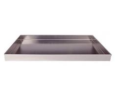 Pentole Agnelli pâtisserie et pizza plat rectangulaire en alliage 3003 avec bords droites, aluminium, 60 x 40 x 4 cm