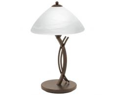 EGLO 91435 Lampe de table, Verre, Acier, E27, Marron, Blanc
