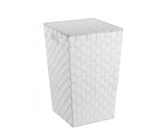 Wenko 22277100 Adria Square Panier Ã Linge Plastique Blanc 33,0 x 33,0 x 52,2 cm