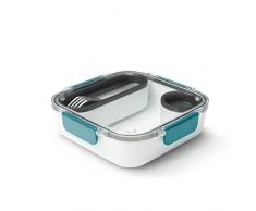 Black+Blum BoÃ®te Ã Bento sans BPA, Ã©tanche pour Micro-Ondes, avec Fourchette en Acier Inoxydable, Plastique, Bleu ocÃ©an, 1000 ML/ 34f l oz