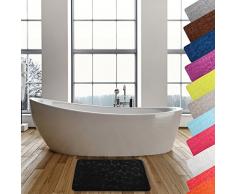 MSV 2108389 Galets Tapis de Bain Noir 50 x 80 cm