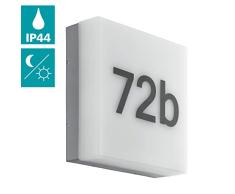 Eglo Cornale Applique murale dextÃ©rieur Ã LED avec capteur de lumiÃ¨re du jour et numÃ©ros de maison en plastique Protection IP44 Anthracite/blanc
