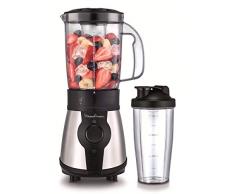 Moulinex Blend & Go Blender à 4 lames avec récipient transportable de 750 ml, finitions en inox - 300 W (réf. LM1B1D10)